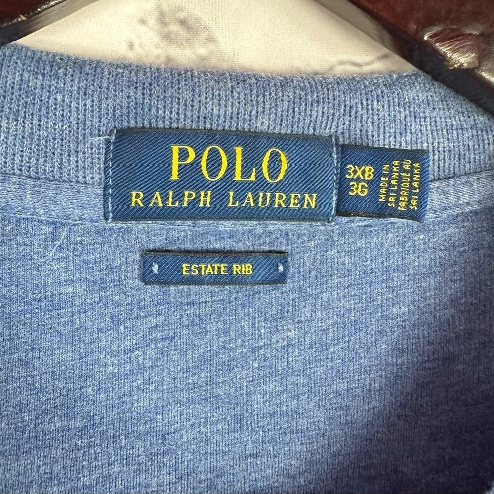 Polo Ralph Lauren Estate Rib Blue 1/4 pullover Sweater sz 3XB